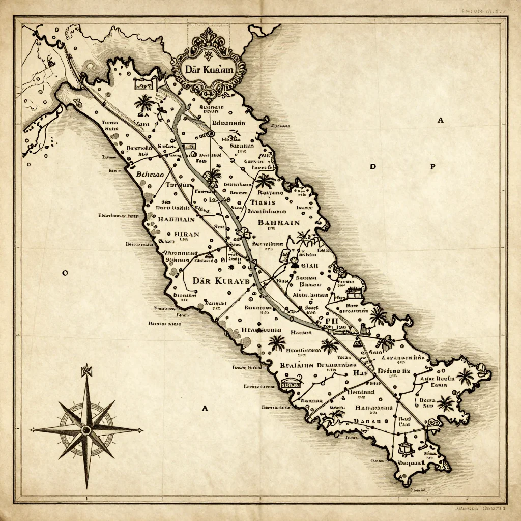 Dār Kulayb, Bahrain Vintage Map