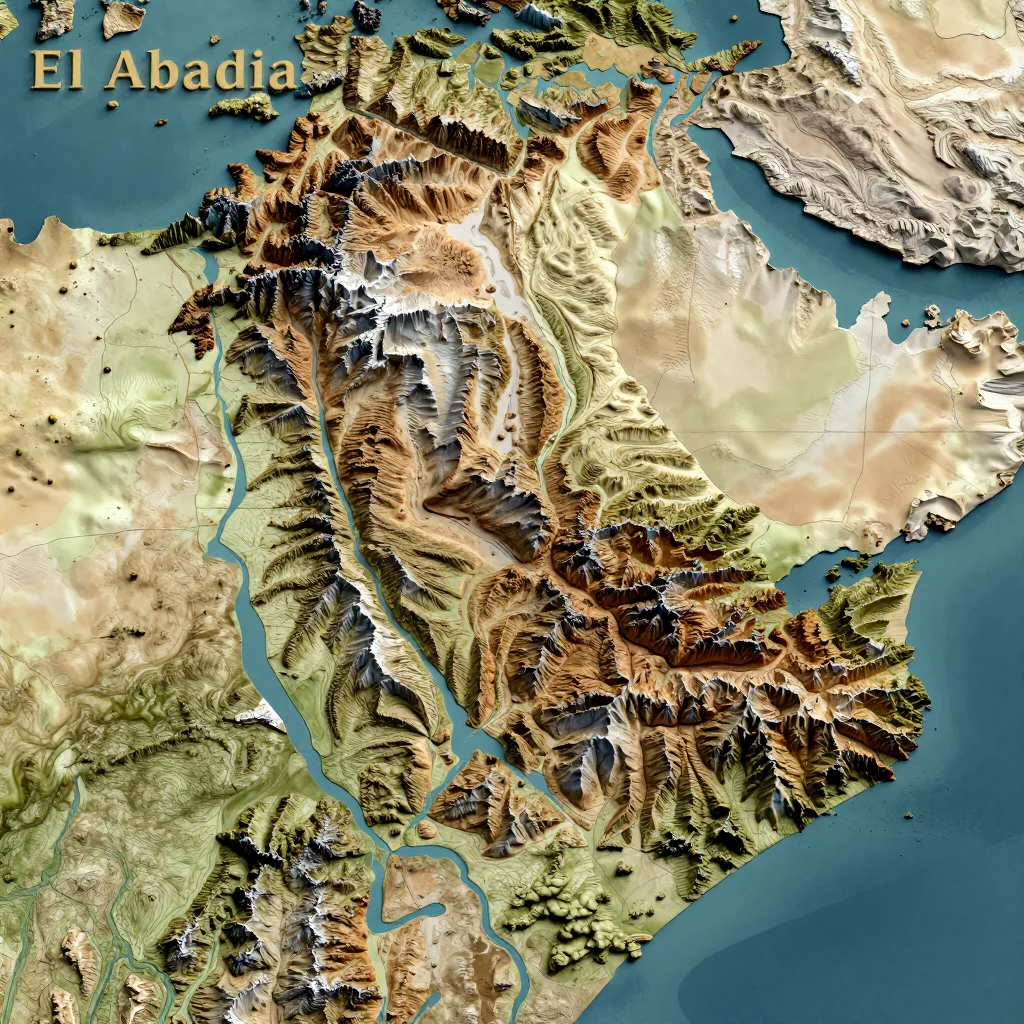 El Abadia, Algeria - Topographic Map El Abadia, Algeria Topographic Map