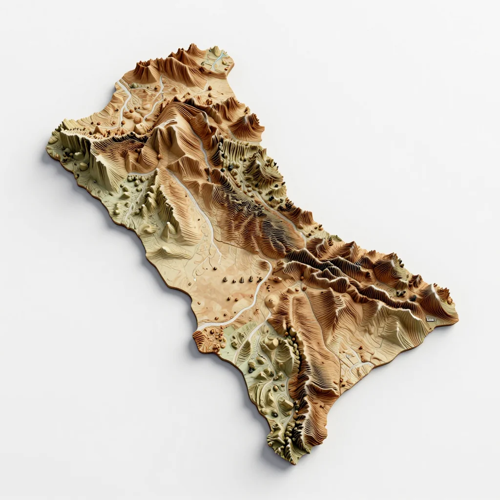 El Abadia, Algeria 3D Topographic