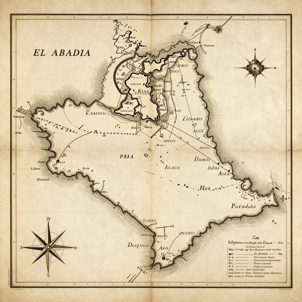 El Abadia, Algeria Vintage Map