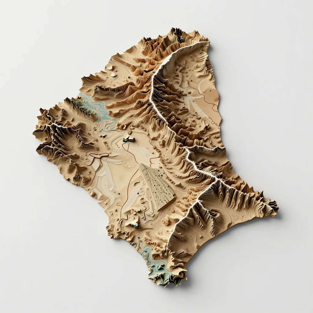 El Attaf, Algeria 3D Topographic