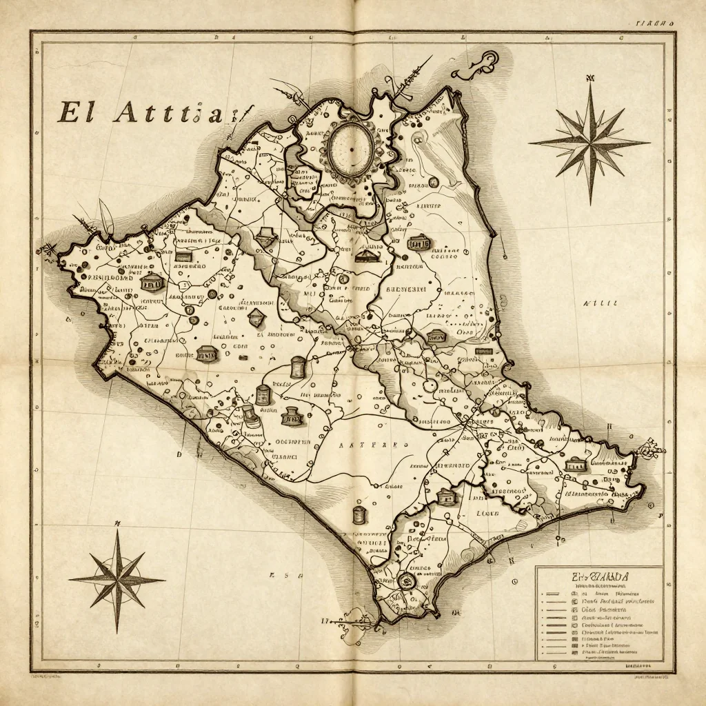 El Attaf, Algeria Vintage Map
