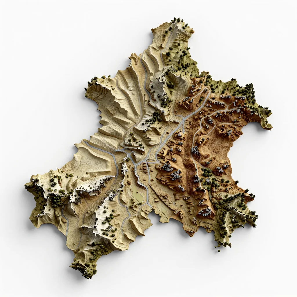 Encamp, Andorra 3D Topographic