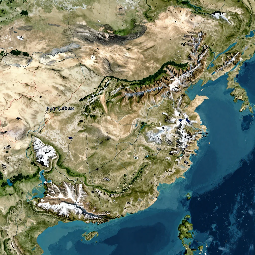 Fayzabad Afghanistan Physical Geography Map - Natural Features and Terrain