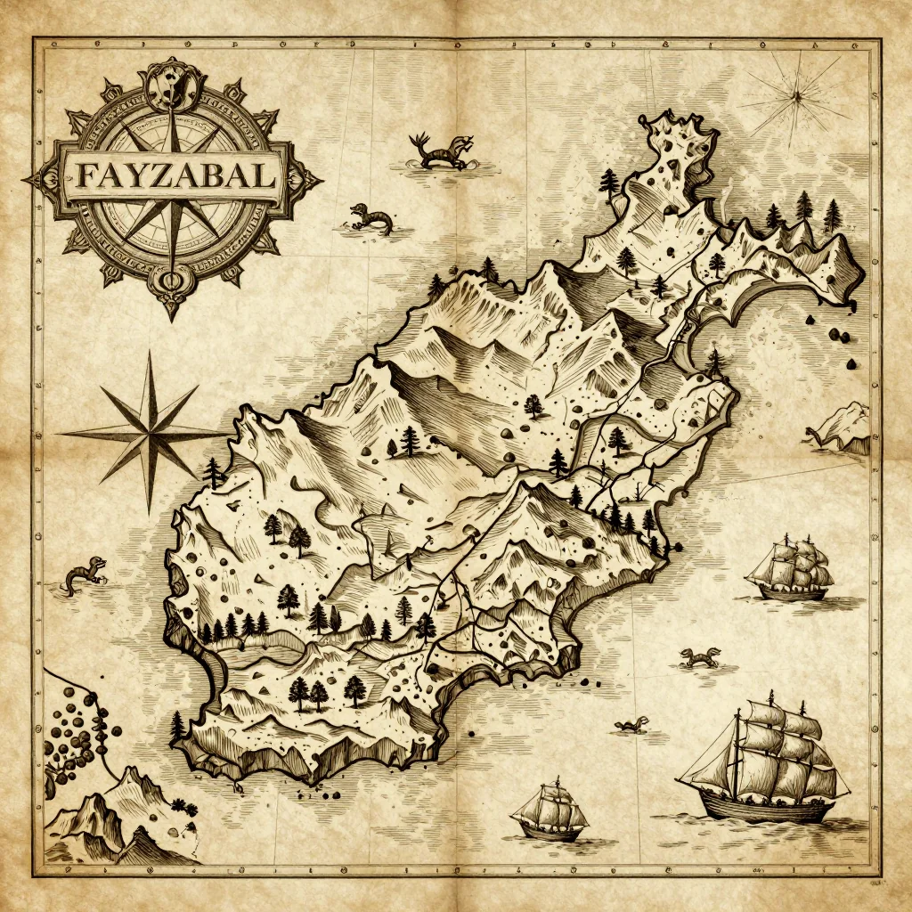 Fayzabad Afghanistan Vintage Map - 17th Century Antique Cartography