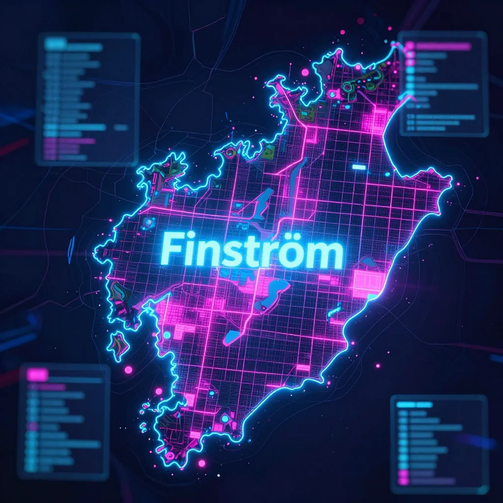 Finström, Aland Islands Cyberpunk Map
