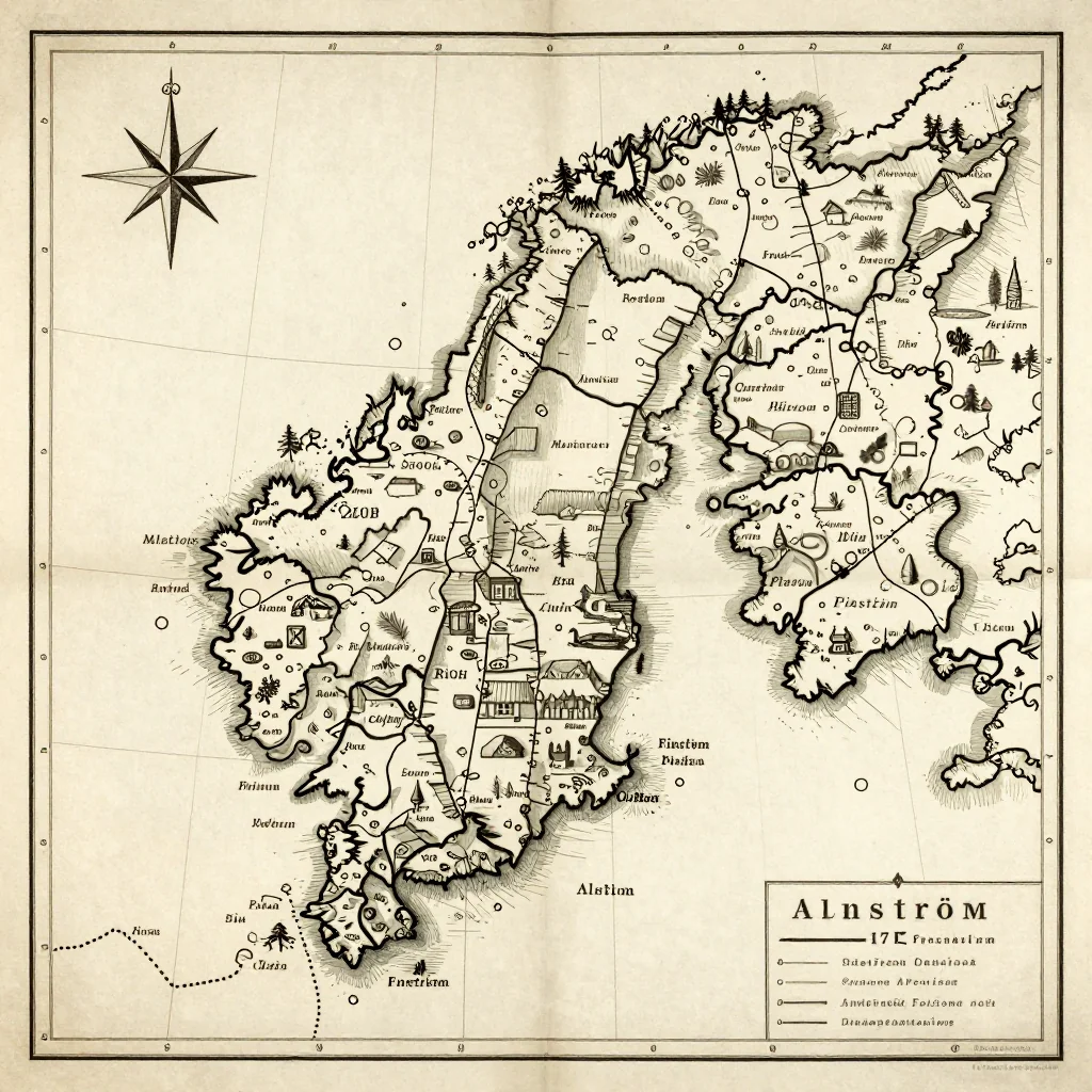 Finström, Aland Islands Vintage Map