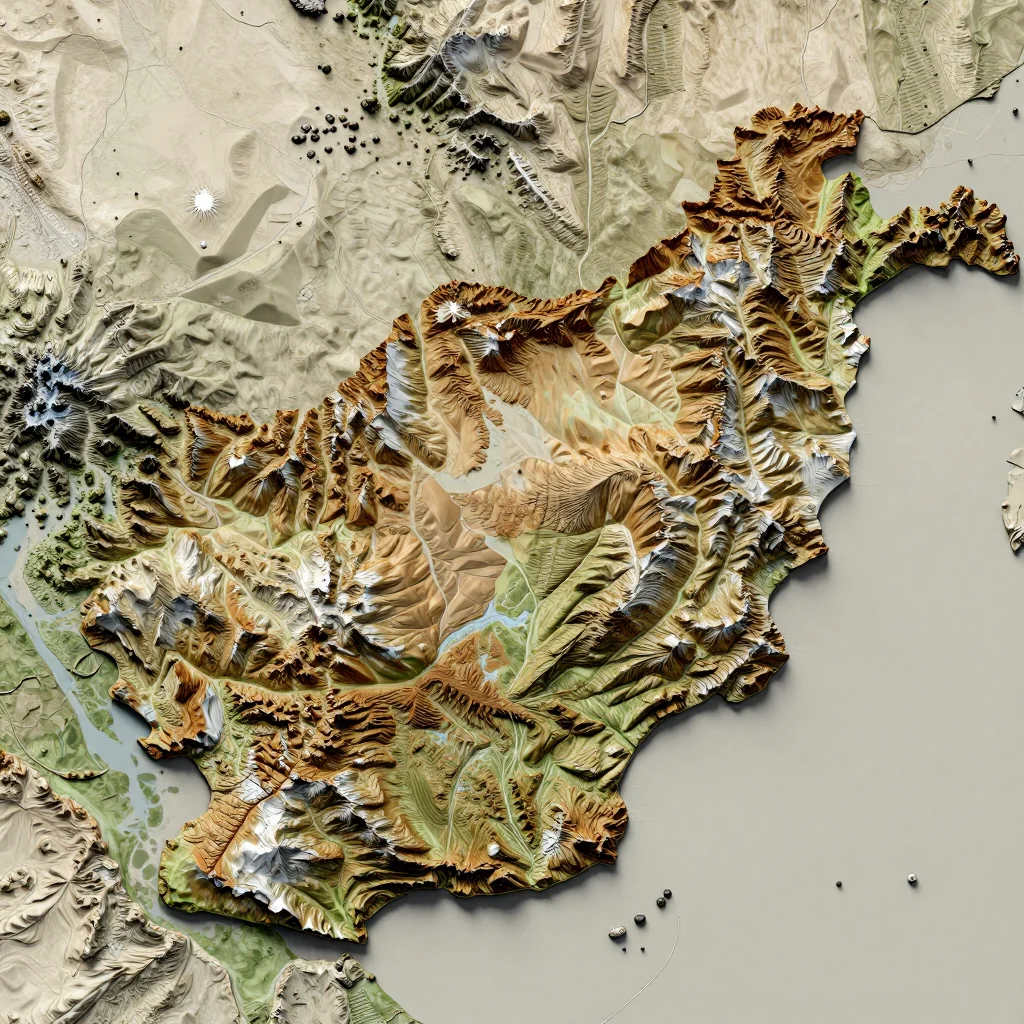 Ghormach, Afghanistan Topographic Map