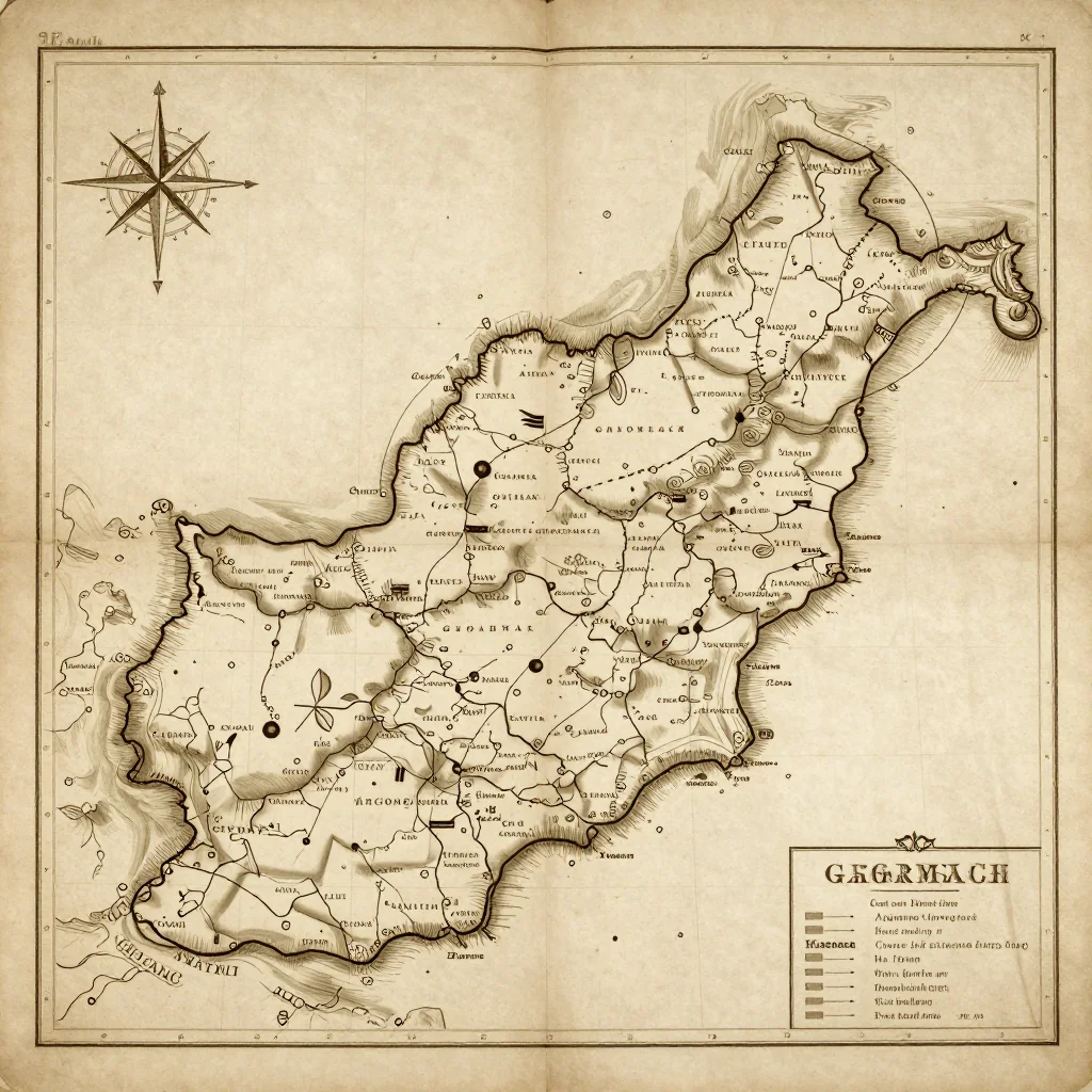 Ghormach, Afghanistan Vintage Map