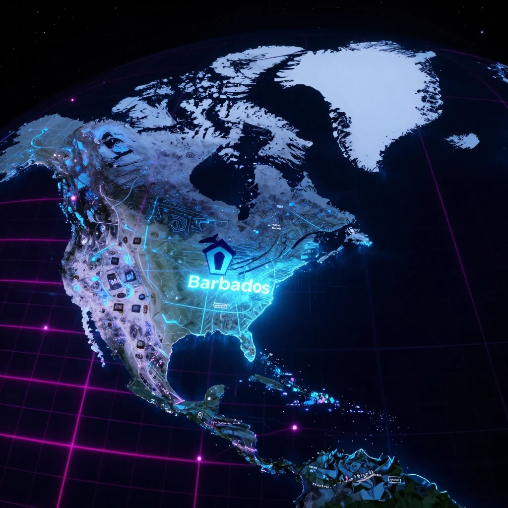 Greenland, Barbados Cyberpunk Map