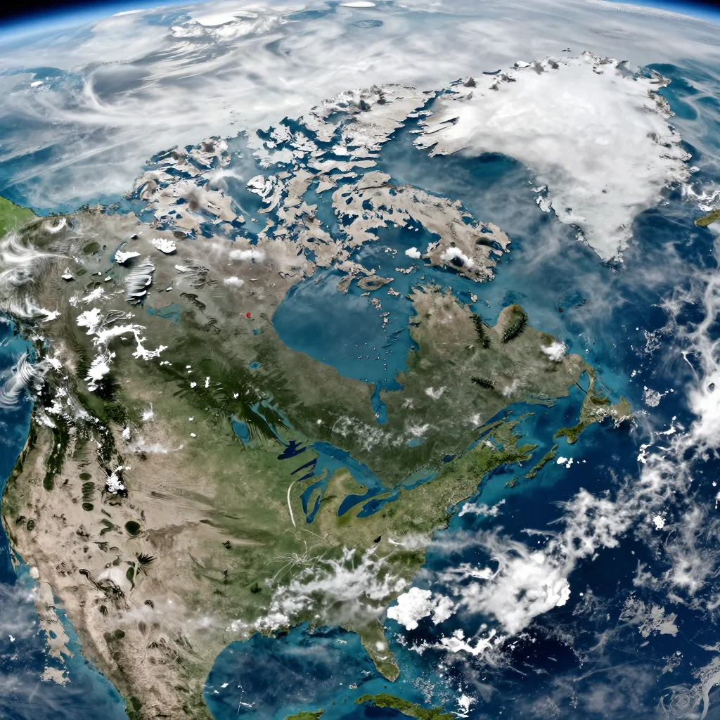 Greenland, Barbados Satellite View