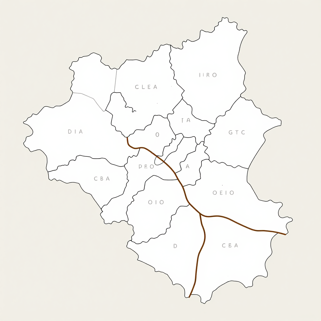 Political map showing borders, administrative divisions, major cities, and capital of Guilmaro, Benin