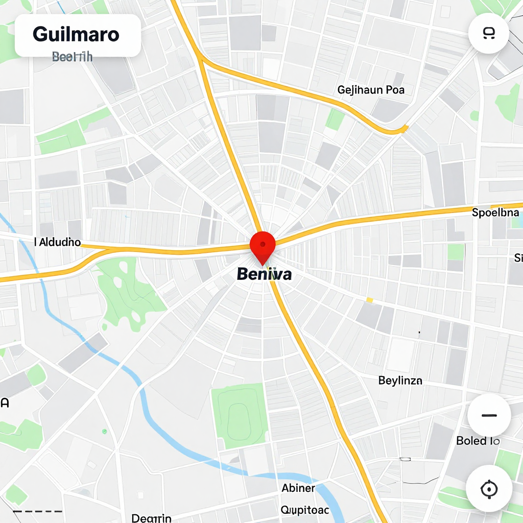 Detailed street map showing roads, highways, neighborhoods, and urban layout of Guilmaro, Benin