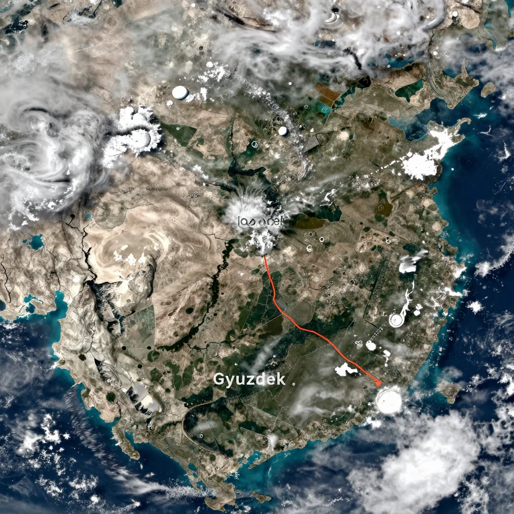 Gyuzdek, Azerbaijan - Satellite Image Gyuzdek, Azerbaijan Satellite View