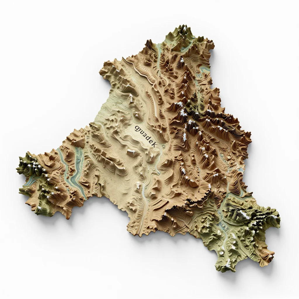 Gyuzdek, Azerbaijan 3D Topographic