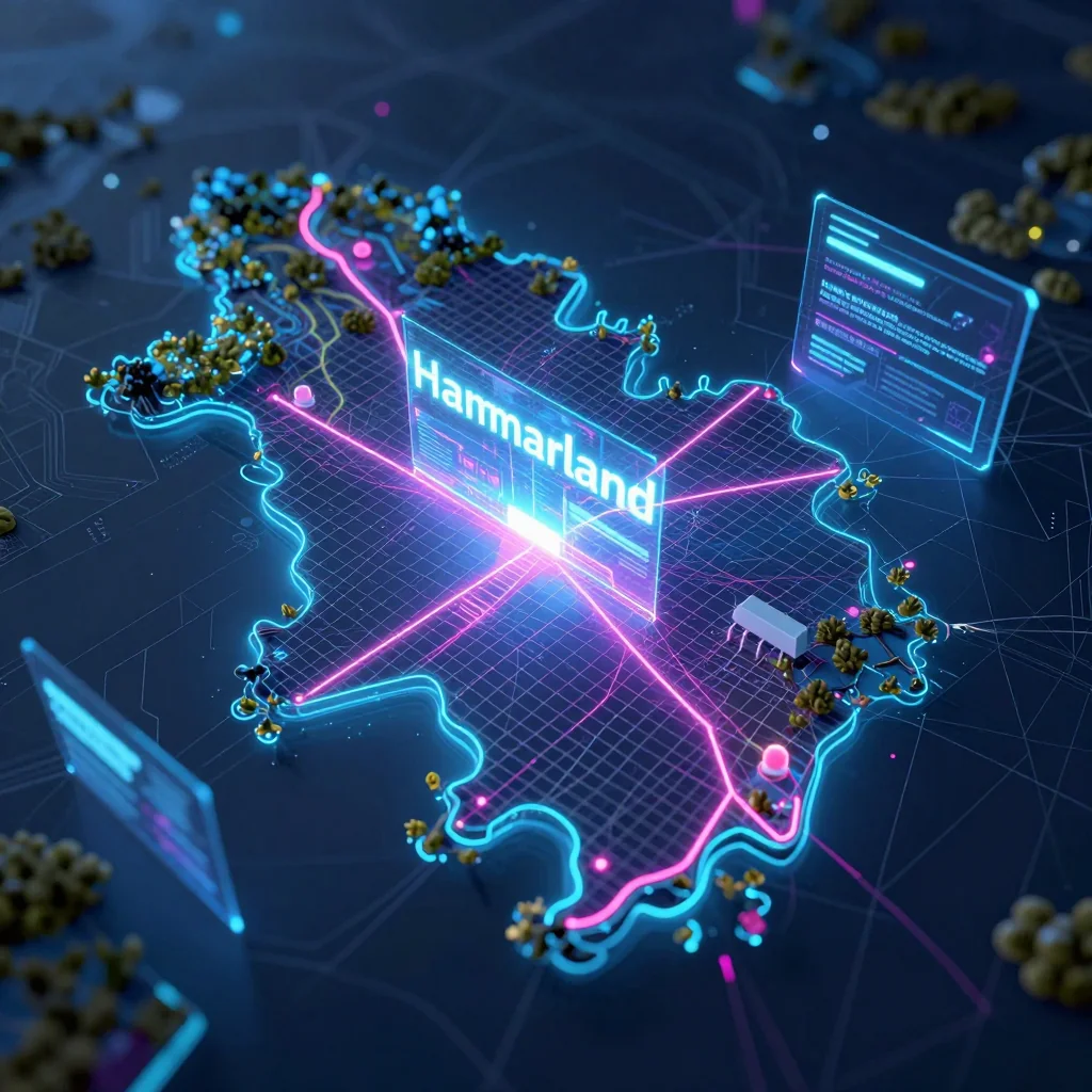 Hammarland, Aland Islands Cyberpunk Map