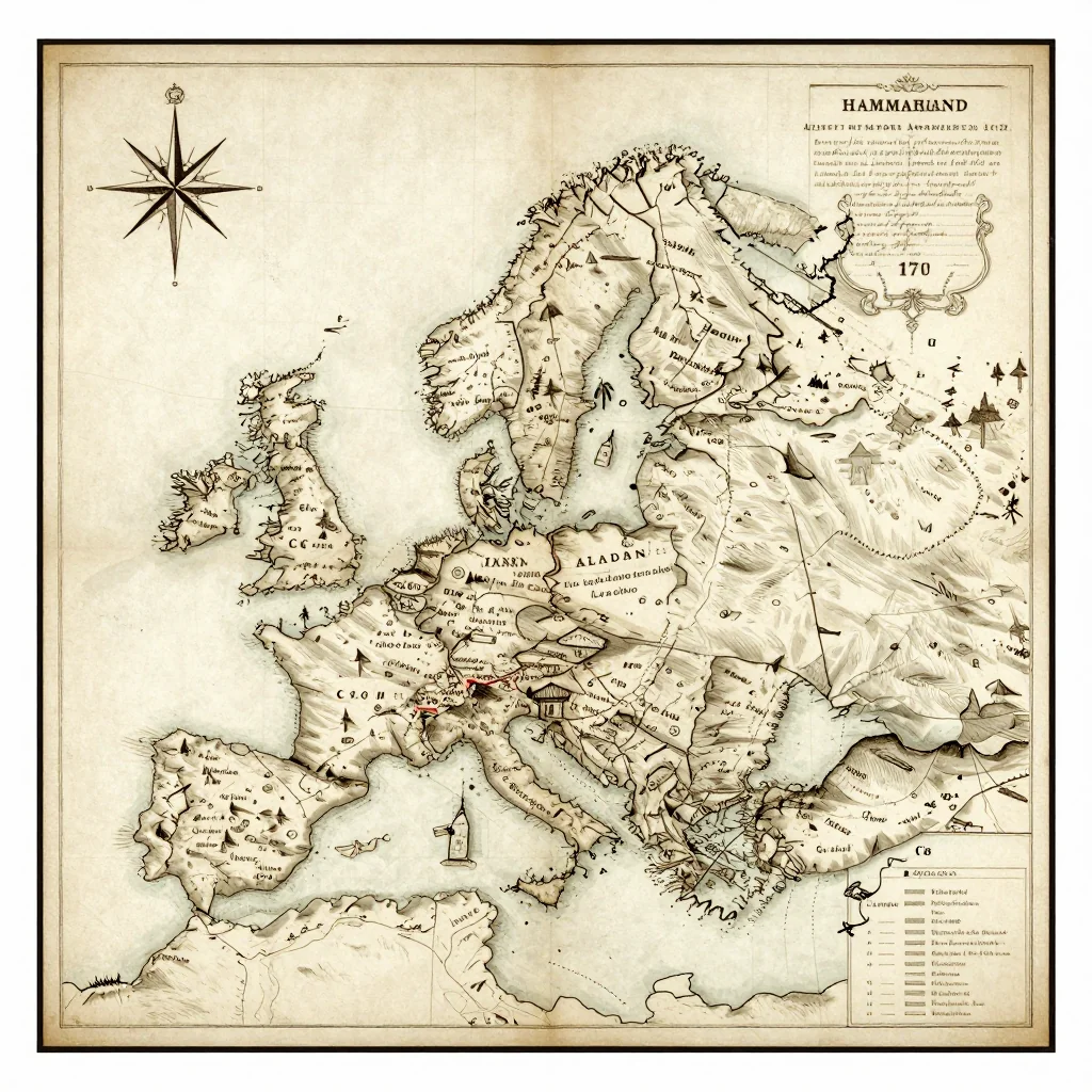 Hammarland, Aland Islands Vintage Map