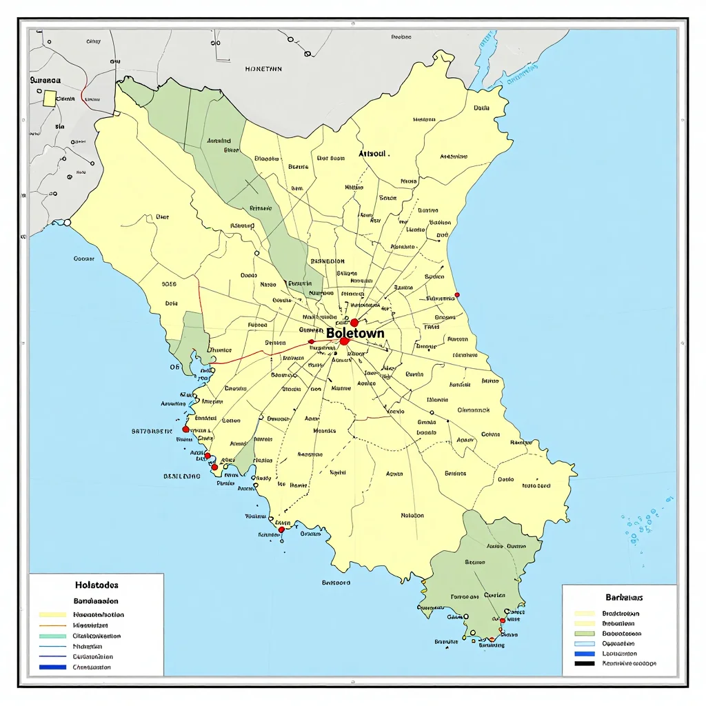 Holetown, Barbados Political Map