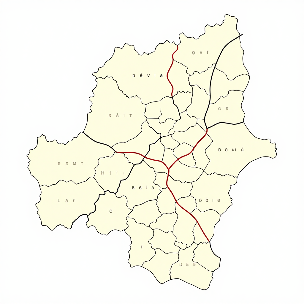 Political Map of Hévié, Benin - Administrative Boundaries Political map showing borders, administrative divisions, major cities, and capital of Hévié, Benin