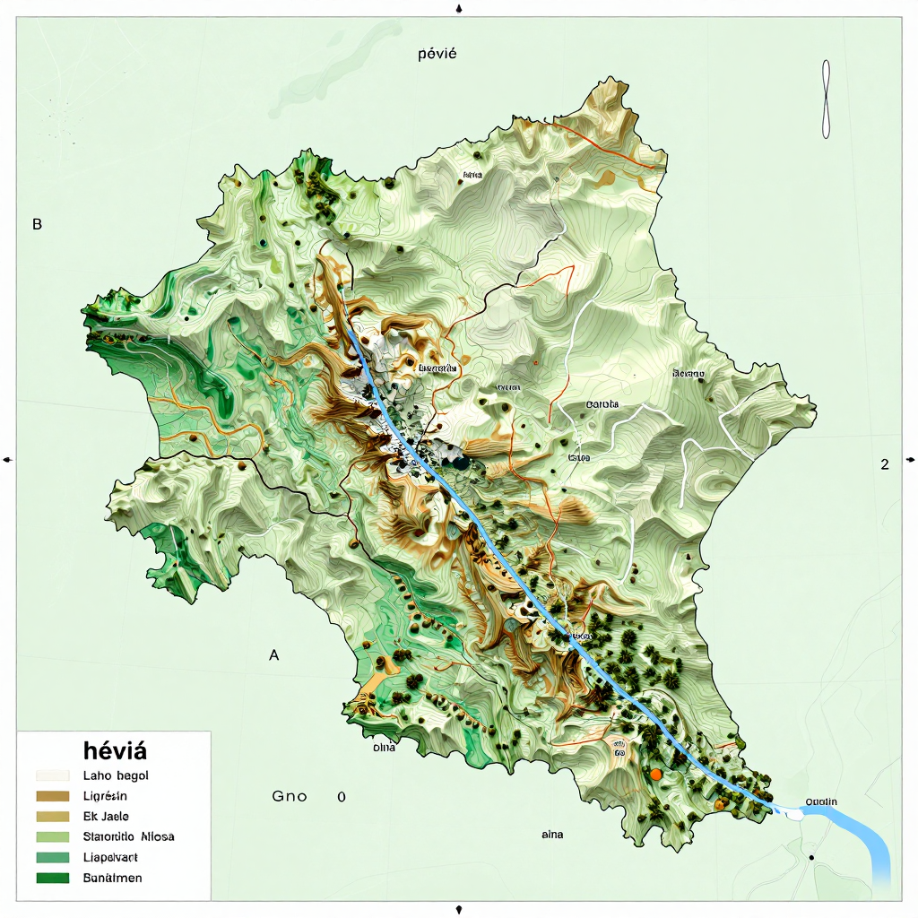 Topographic Relief Map of Hévié, Benin 3D topographic map showing elevation contours, mountain ranges, and terrain features of Hévié, Benin