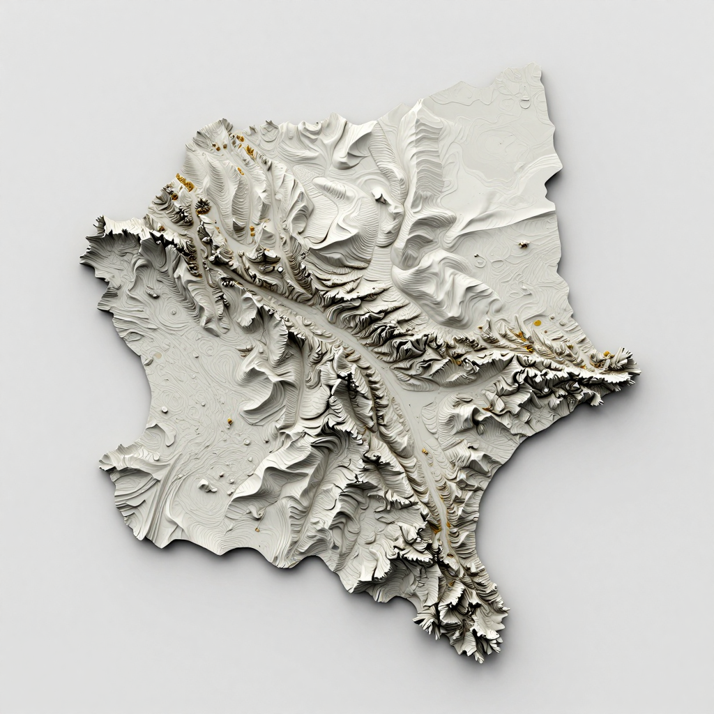 3D Isometric Topographic Map of Hévié, Benin Isometric 3D topographic visualization showing elevation and terrain of Hévié, Benin