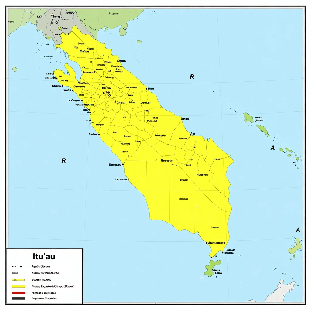 Ituʻau, American Samoa Political Map