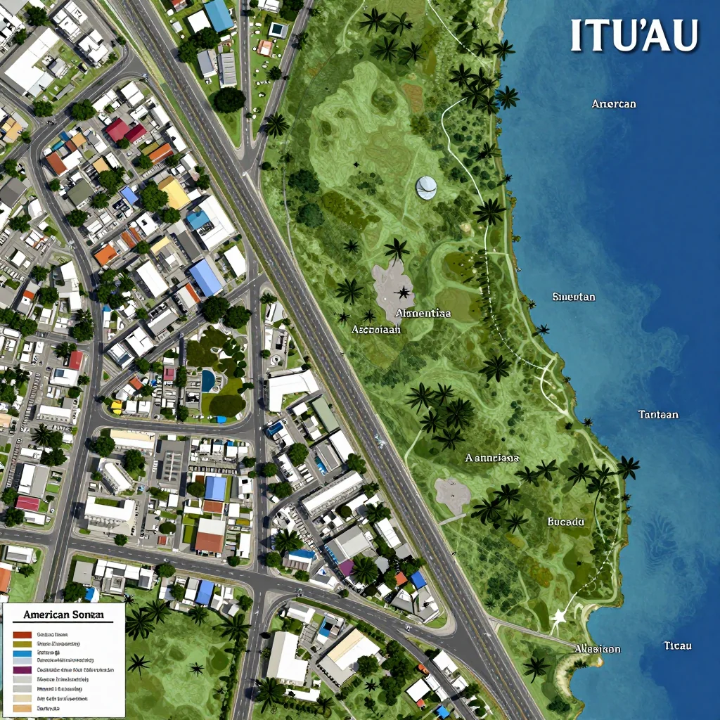 Ituʻau, American Samoa Street Map