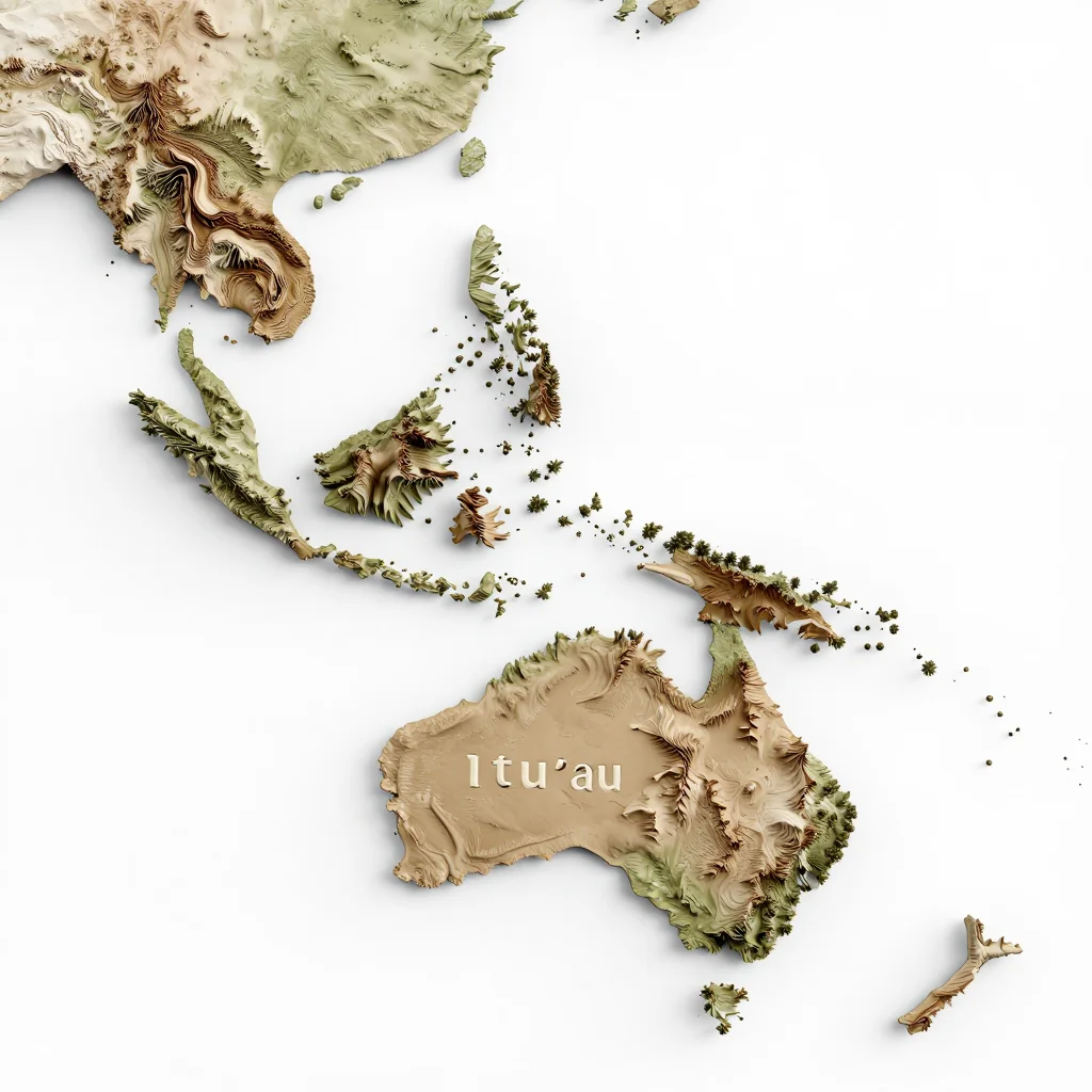 Ituʻau, American Samoa 3D Topographic
