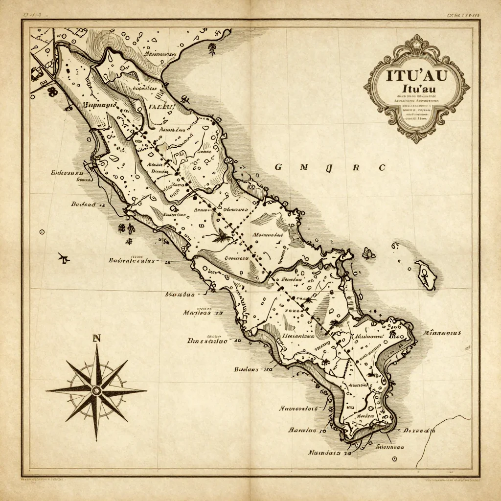 Ituʻau, American Samoa Vintage Map