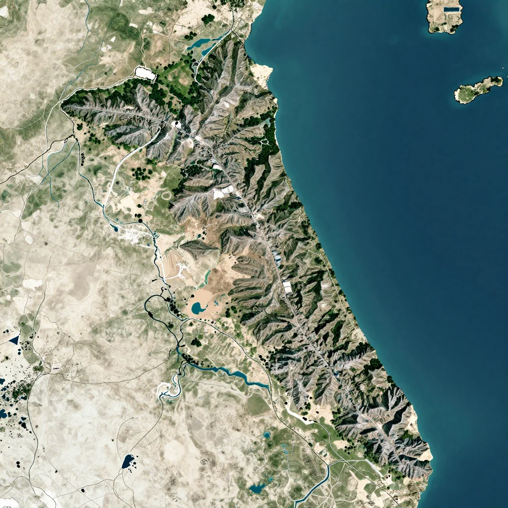 Jidd Ḩafş, Bahrain Physical Geography Map
