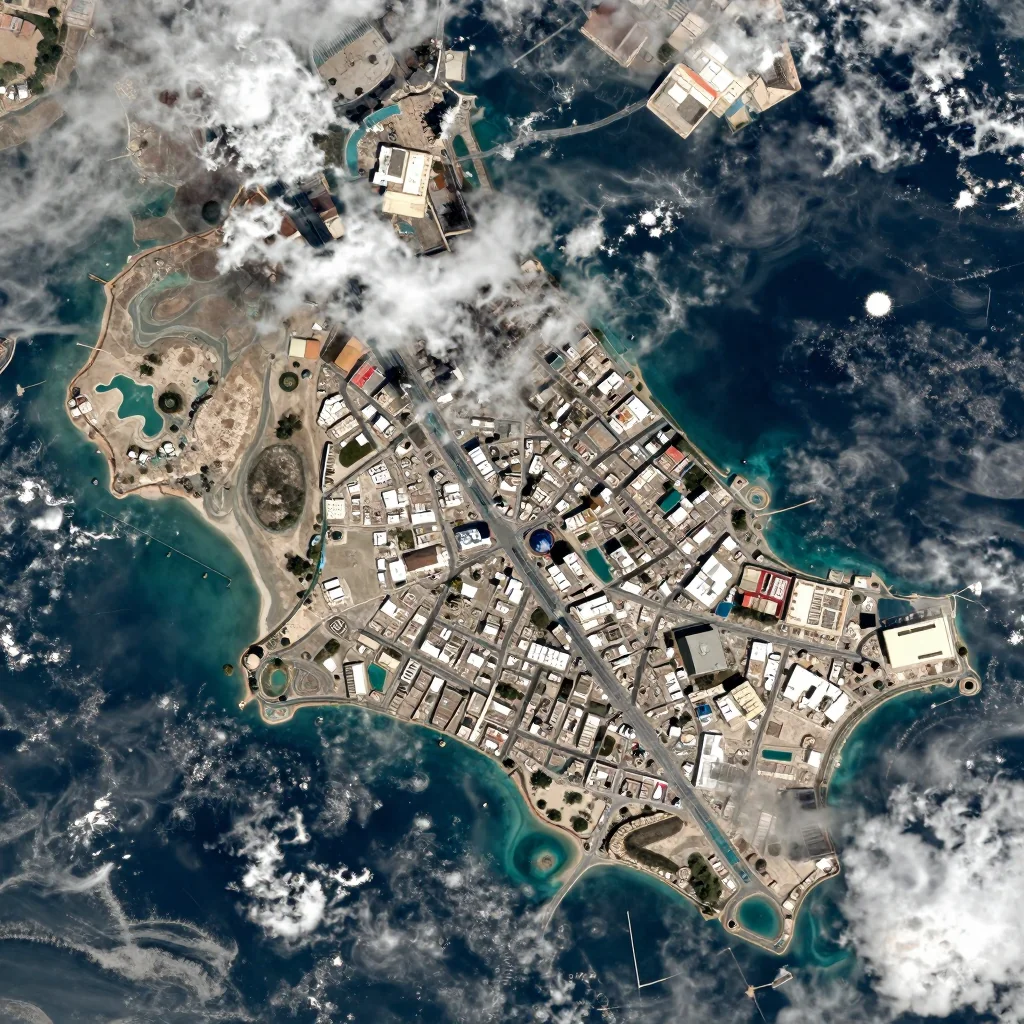 Jidd Ḩafş, Bahrain Satellite View