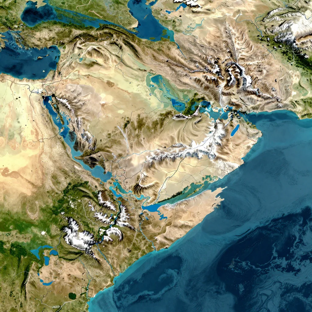 Jurm Afghanistan Physical Geography Map - Natural Features and Terrain