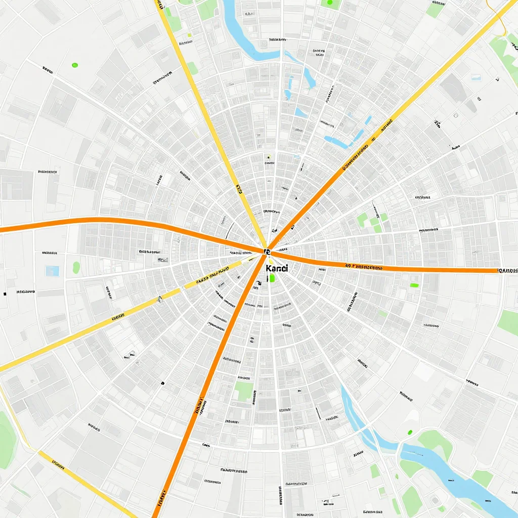 Detailed street map showing roads, highways, neighborhoods, and urban layout of Kandi, Benin