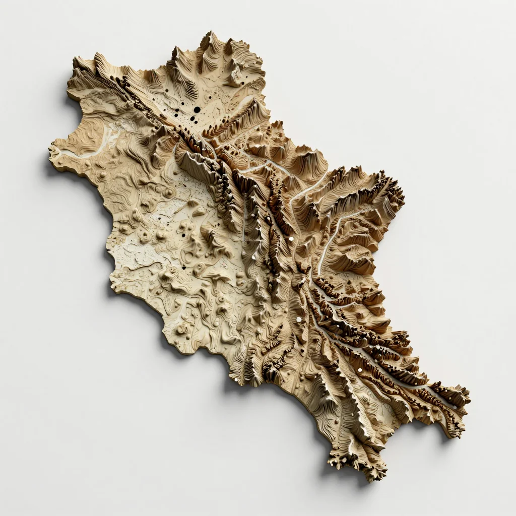 Karbi, Armenia 3D Topographic