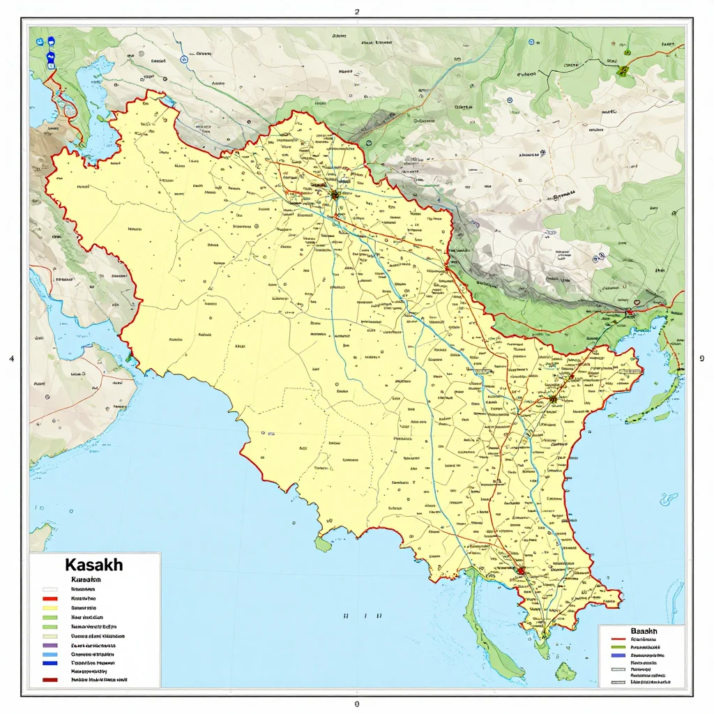 Kasakh, Armenia Political Map