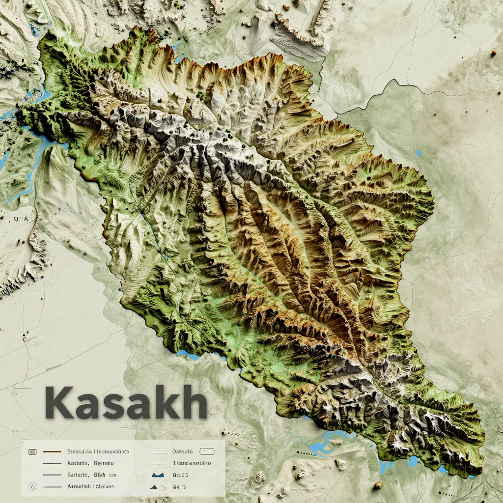 Kasakh, Armenia Topographic Map