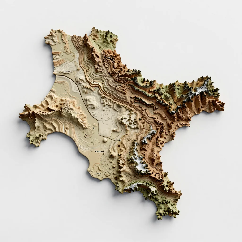 Kasakh, Armenia 3D Topographic