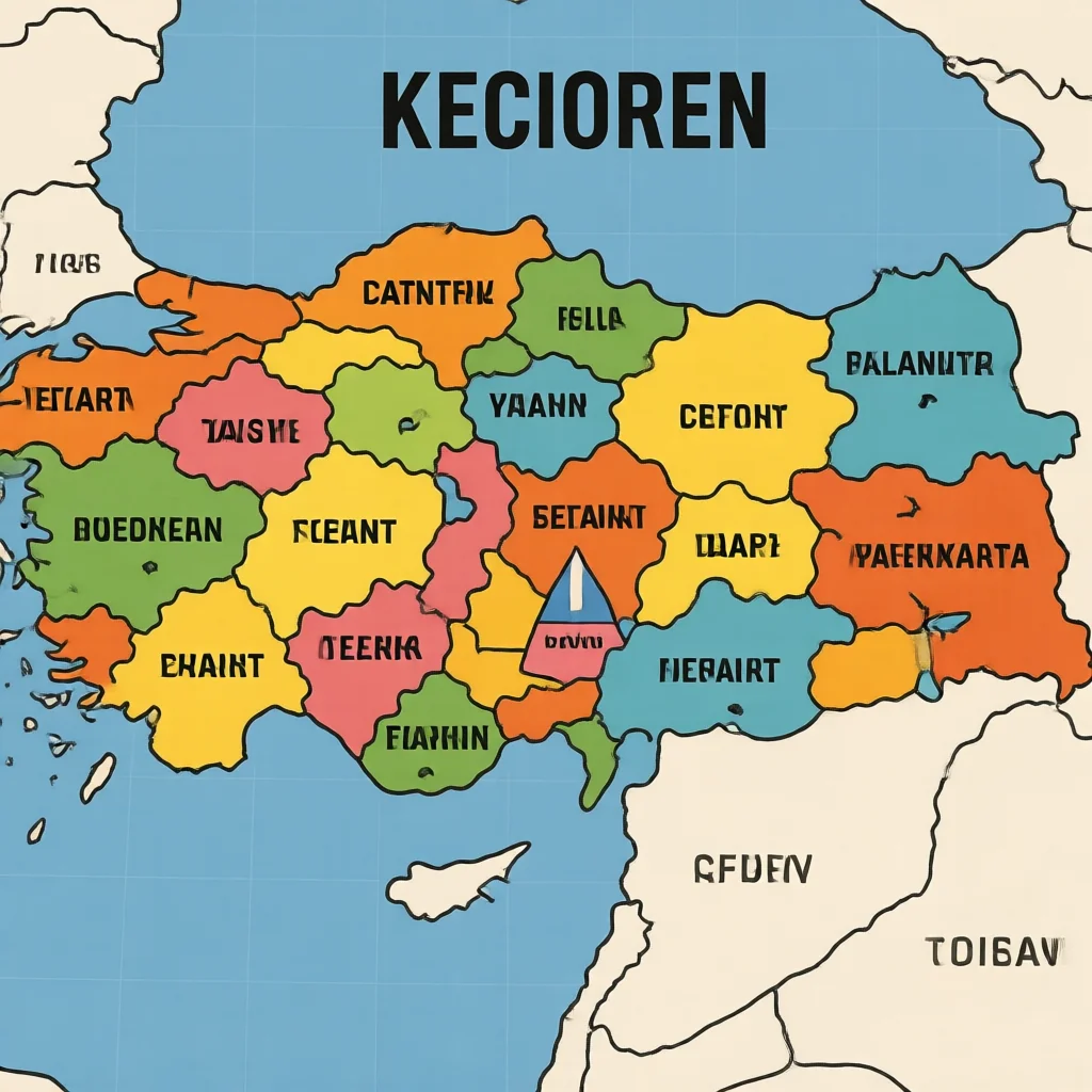 Kecioren Ankara Political Map - Boundaries and Districts