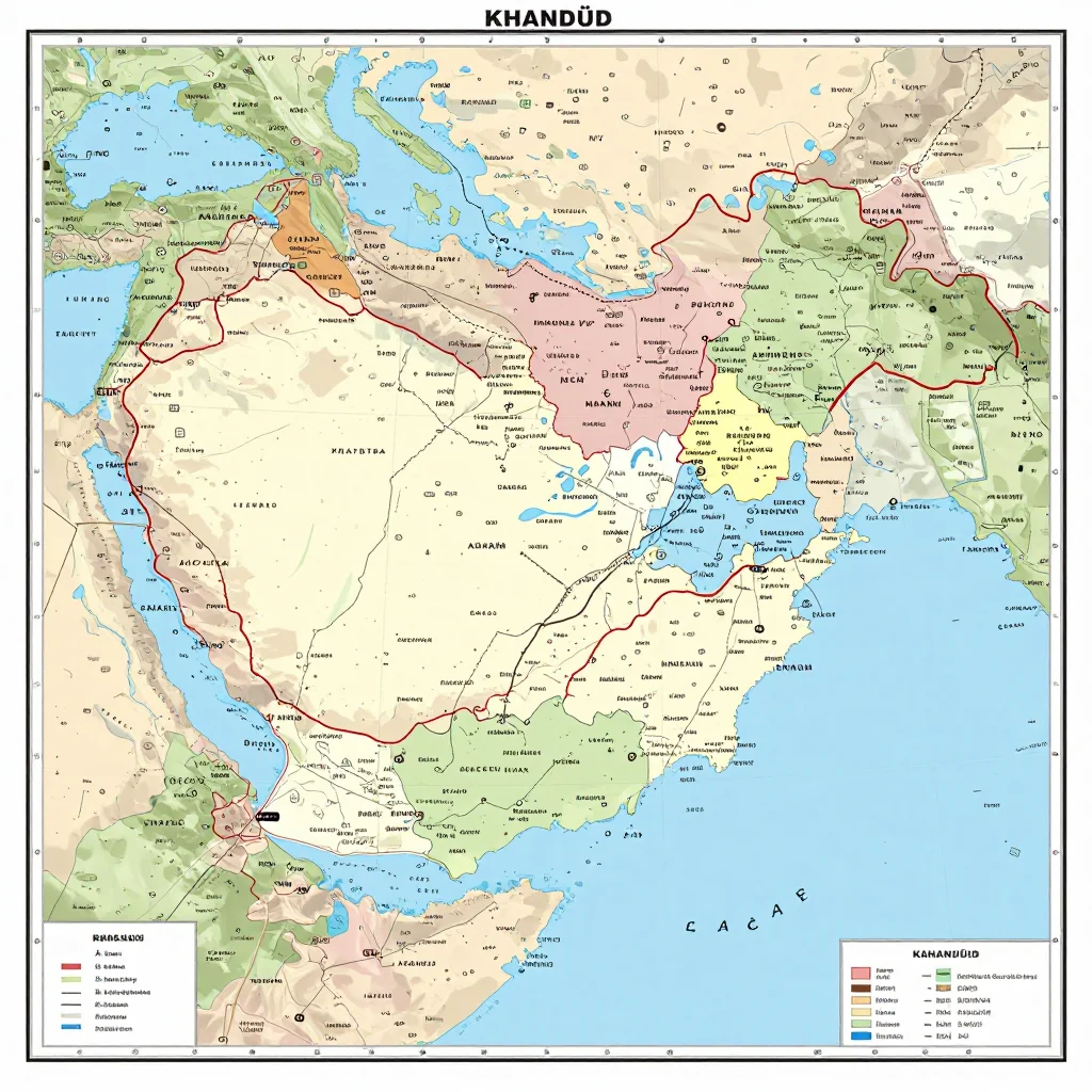 Khandūd Afghanistan Political Map - Administrative Boundaries
