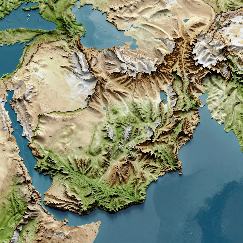 Khandūd Afghanistan Topographic Map - 3D Elevation Relief