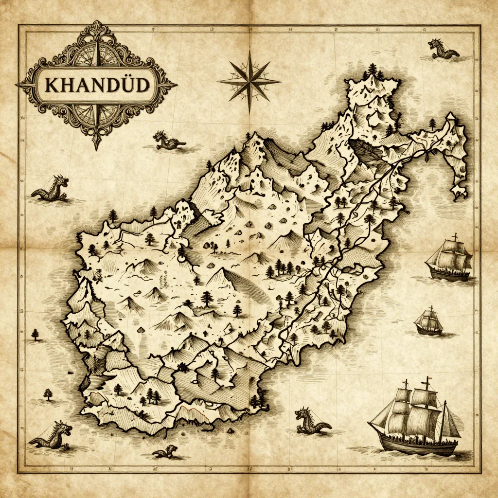 Khandūd Afghanistan Vintage Map - 17th Century Antique Cartography