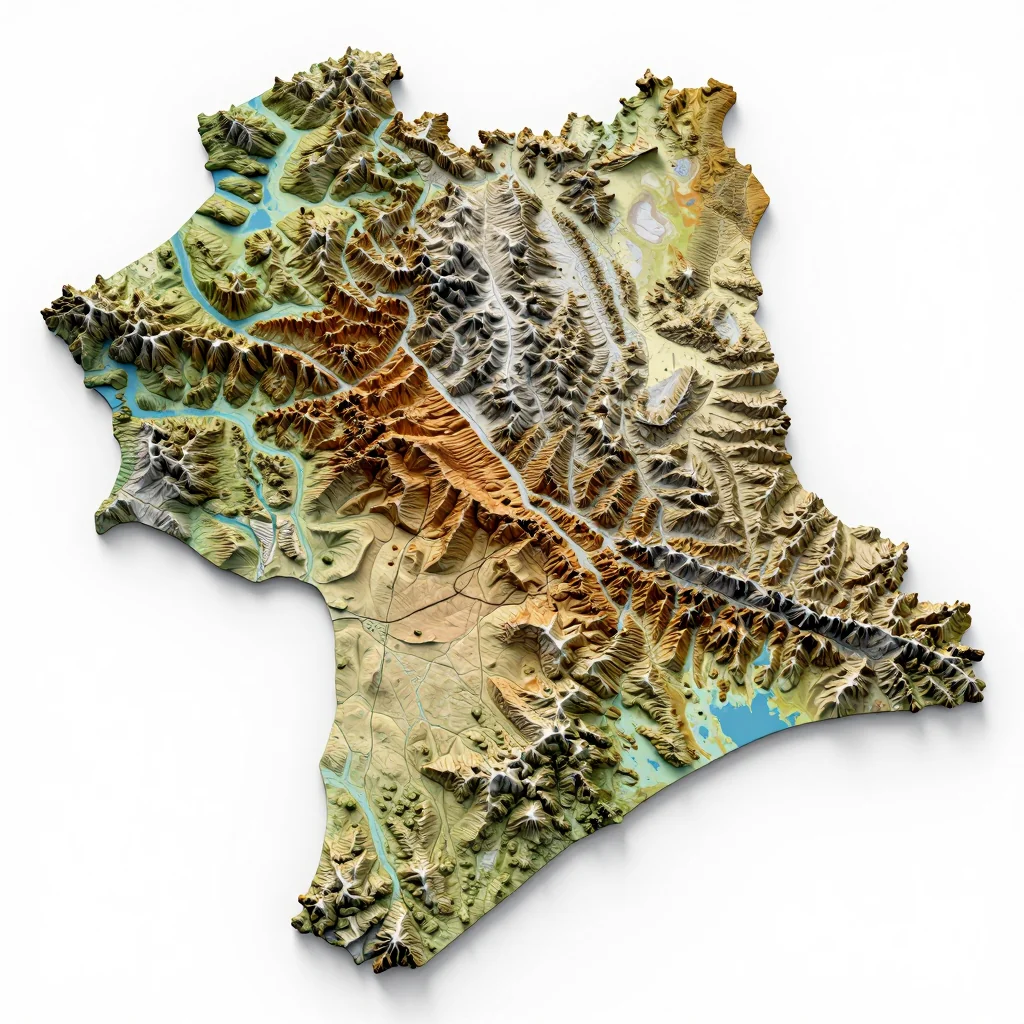 Khemis Miliana, Algeria Topographic Map