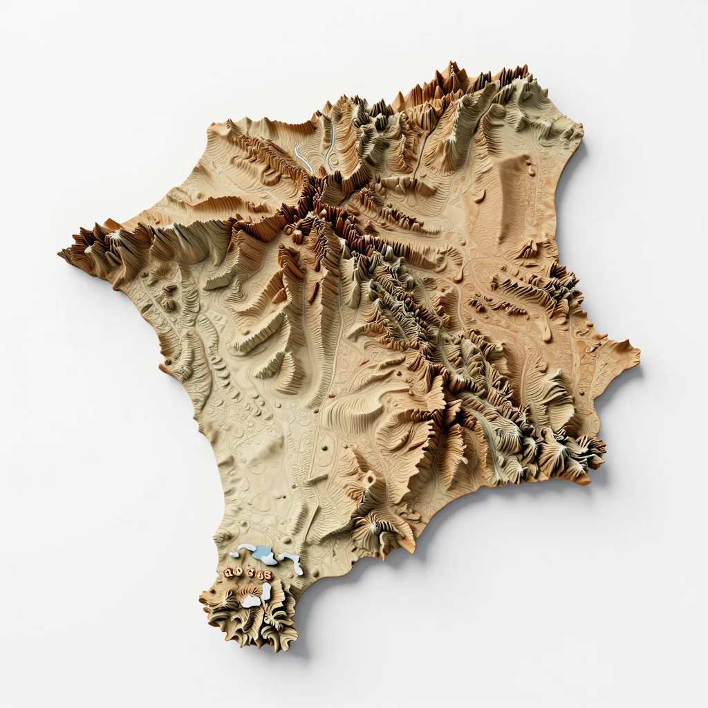Khemis Miliana, Algeria 3D Topographic