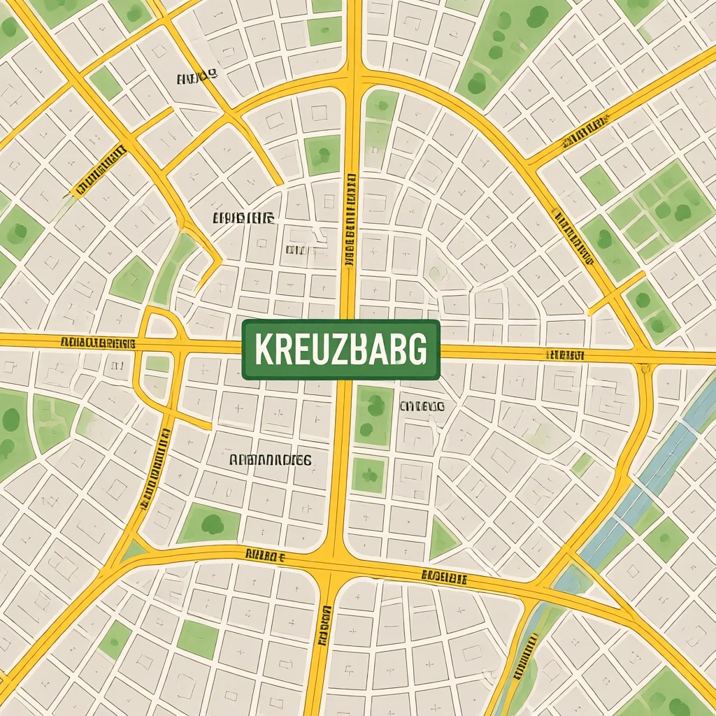 Kreuzberg Berlin Street Map - Roads and Urban Layout