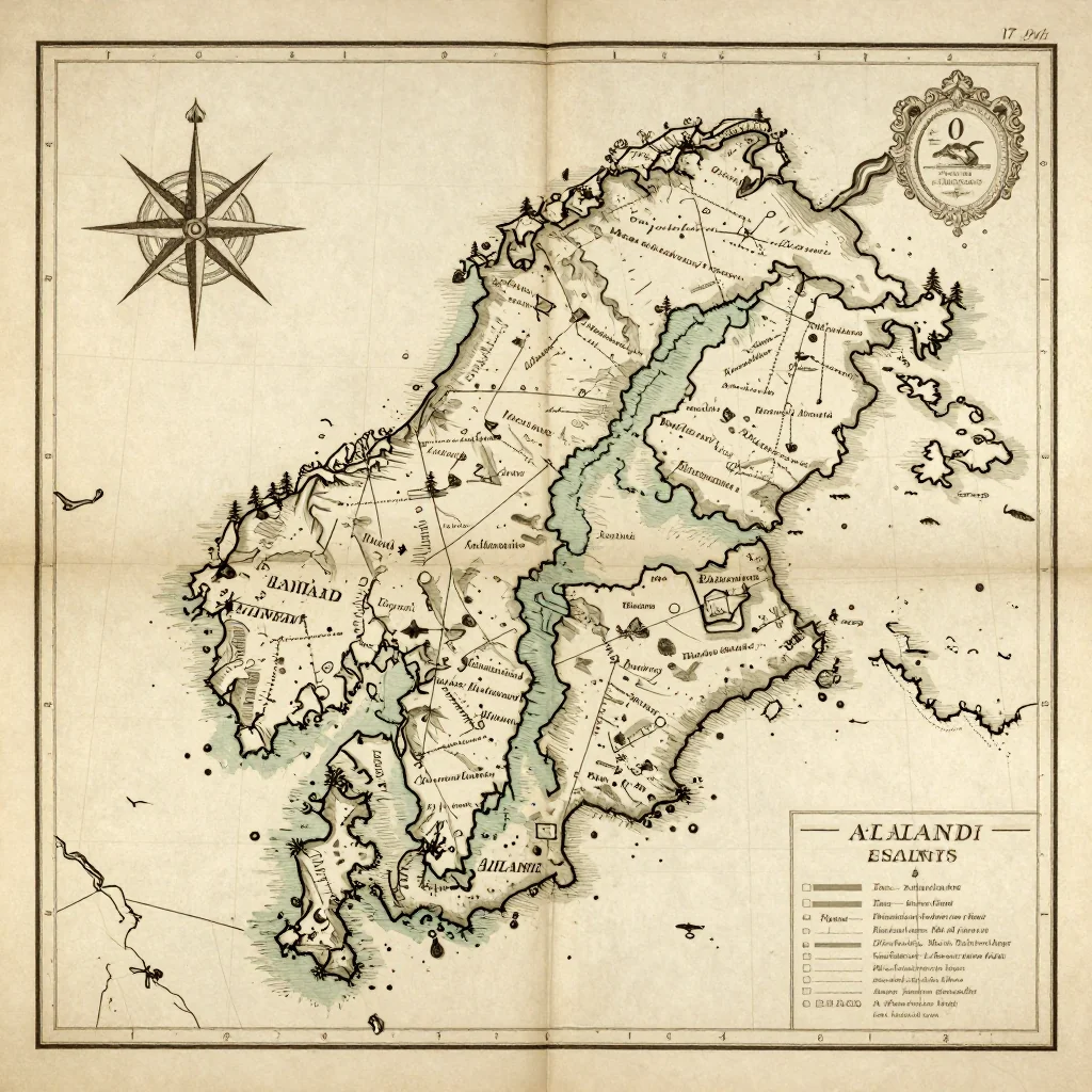 Lemland, Aland Islands Vintage Map