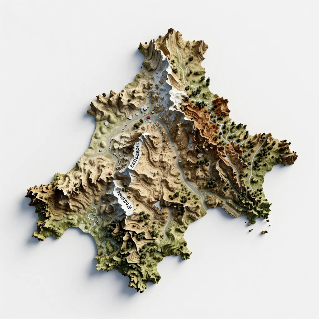 les Escaldes, Andorra 3D Topographic