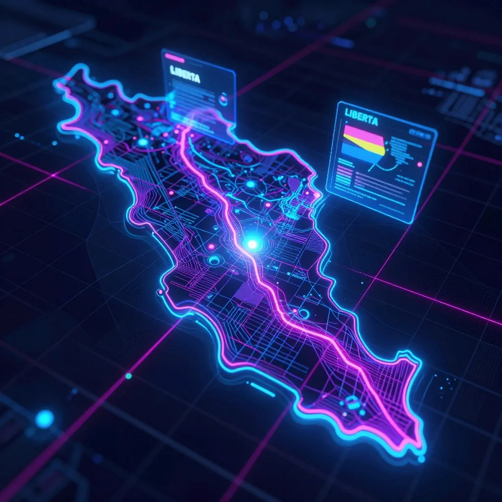 Liberta, Antigua and Barbuda Cyberpunk Map