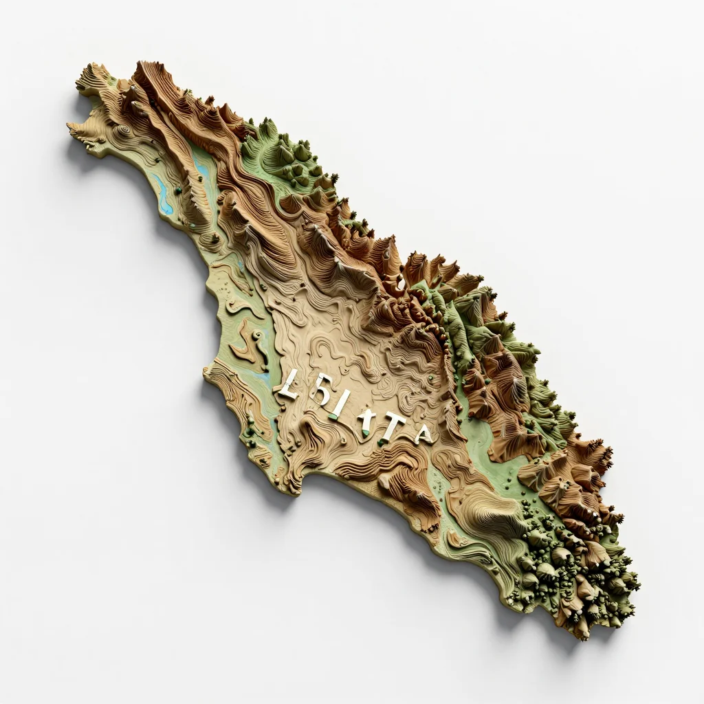 Liberta, Antigua and Barbuda 3D Topographic