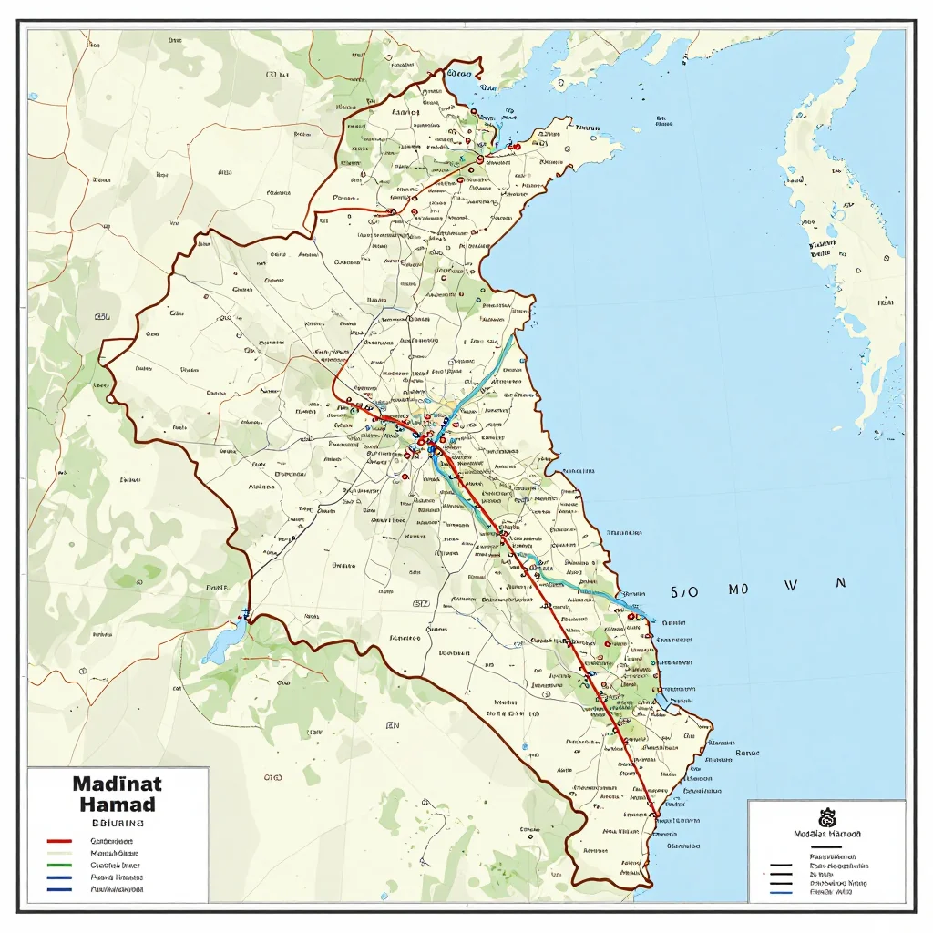 Madīnat Ḩamad, Bahrain Political Map
