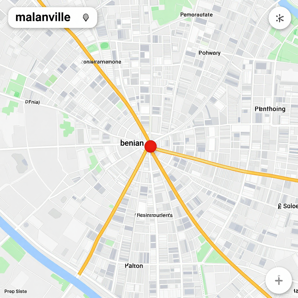 Street Map of Malanville, Benin - Road Network Detailed street map showing roads, highways, neighborhoods, and urban layout of Malanville, Benin